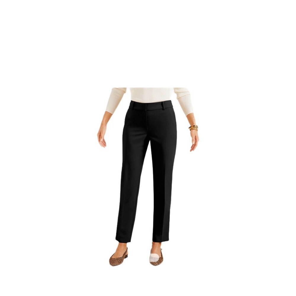 Talbots Hampshire Straight Ankle Pants Sz 14 Black Minimalist Capsule